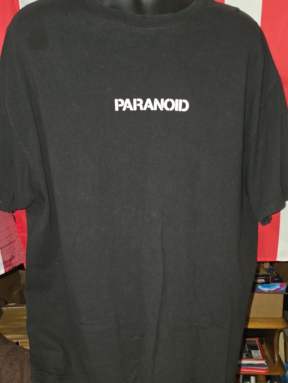 Anti Social Social Club Black Tee with White PARANOID Logo